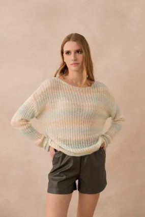 Alpaka-Pullover mit Batikmuster
