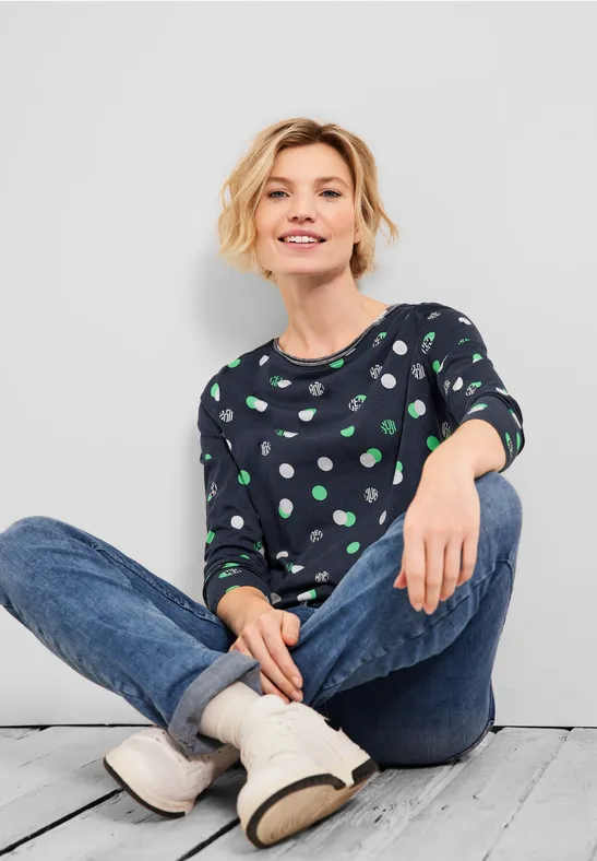 Basic Shirt mit Alloverprint