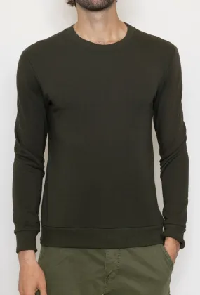 Einfarbiger Pullover aus Polyester mit Rundhalsausschnitt